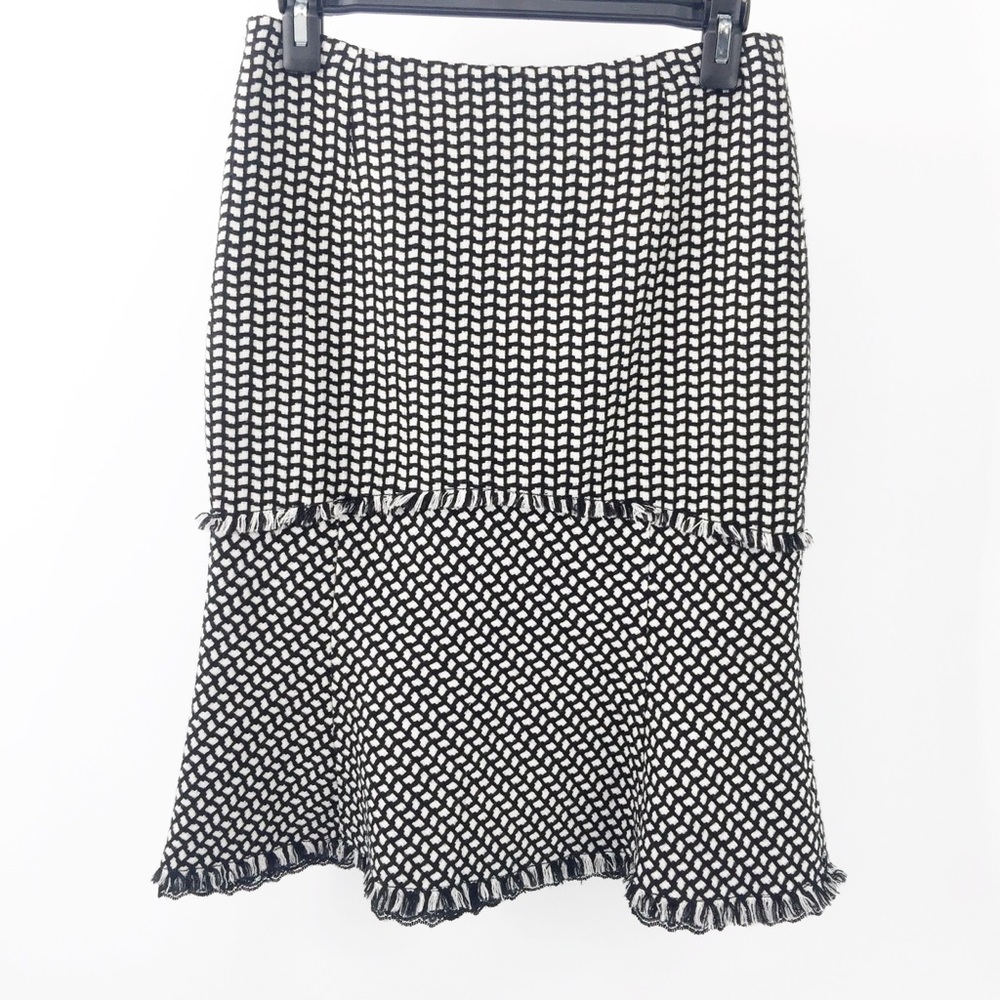 WHBM Woven Skirt with Fringe and Lace - Picture 2 of 8
